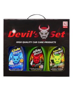 Devil's Set 3 x 1 liter - Glasreiniger, interieurreiniger en velgenreiniger